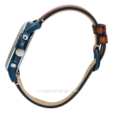 FOSSIL FS5151 Brown Silver Dial Blue Leather Strap